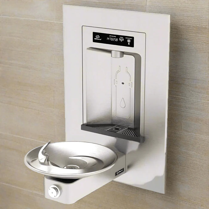 Haws 1001HS RIVIVE™ – ADA Wall-Mounted Bottle Filler and Drinking Fountain, Vandal-Resistant - The Fountain Direct