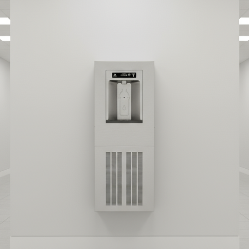 Haws 2000HSA.8 RIVIVE™ – ADA Chilled Recessed Bottle Filler, Vandal-Resistant, Filtered - The Fountain Direct