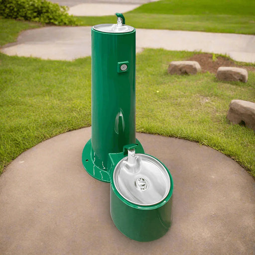 Stern Williams 5325-90-GR Exterior Pedestal Drinking Fountain with Pet Station - The Fountain Direct