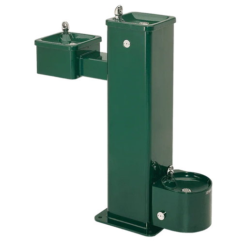 Haws 3500D ADA Outdoor Stainless Steel Pedestal Fountain with Pet Fountain - The Fountain Direct