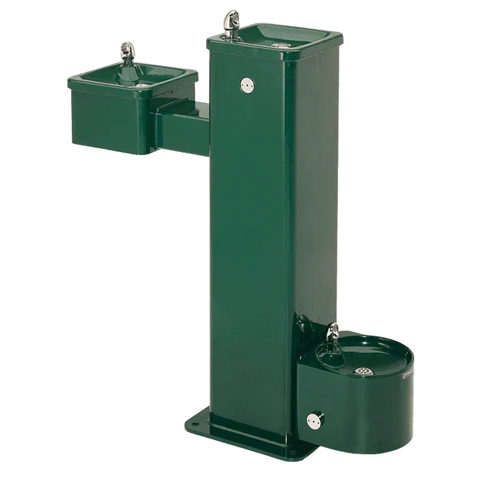 Haws 3500D ADA Outdoor Stainless Steel Pedestal Fountain with Pet Fountain - The Fountain Direct