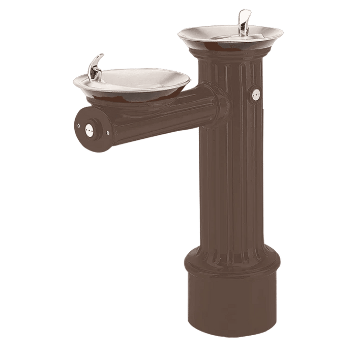 Haws 3511 ADA Antique Style Dual-Basin Outdoor Pedestal Drinking Fountain – Cast Aluminum & Stainless Steel - The Fountain Direct