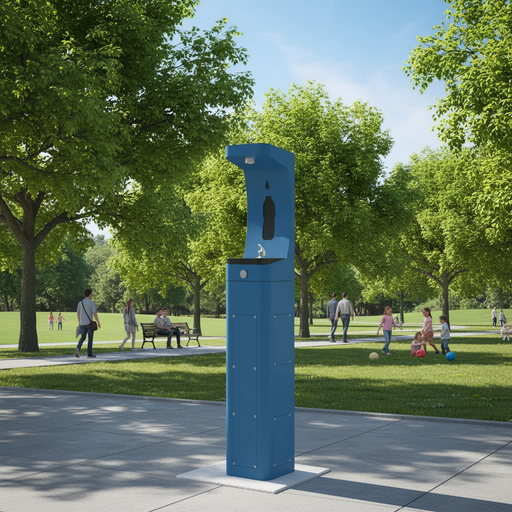 Haws 3610 ADA Outdoor Vandal-Resistant Stainless Steel Pedestal Bottle Filler - The Fountain Direct