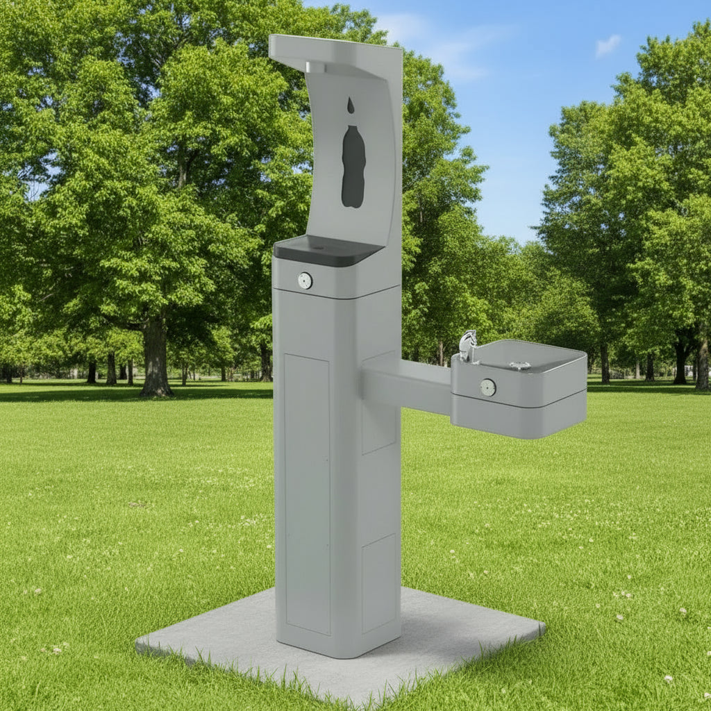 Haws 3611F ADA Vandal-Resistant Outdoor Bottle Filler and Drinking Fountain – Filtered - The Fountain Direct