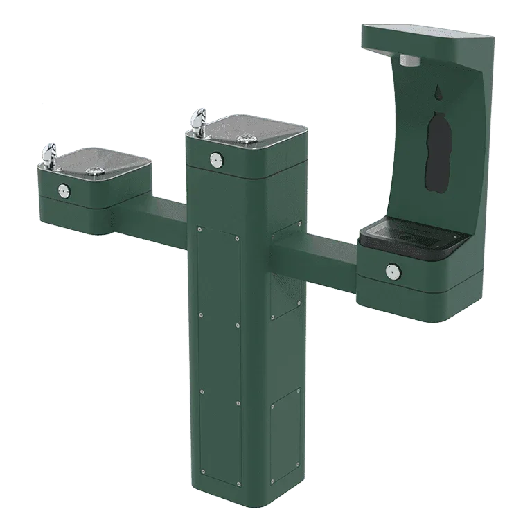 Haws 3612BFA ADA Outdoor Stainless Steel Bottle Filler and Dual Fountain - The Fountain Direct