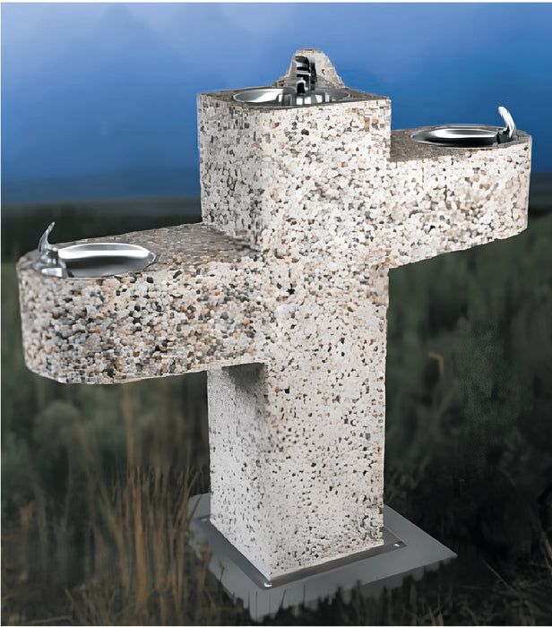 Stern-Williams ADF-3900 Dual Concrete Pedestal Drinking Fountain – Vandal-Resistant - The Fountain Direct