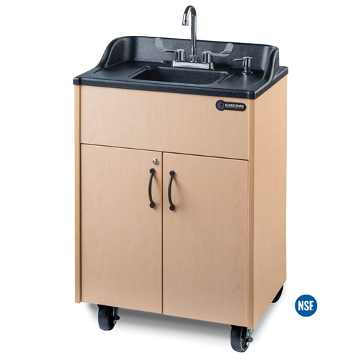 Ozark River Lil Premier Portable Hot Water Handwashing Sink – Maple Finish, NSF Certified, Self-Contained & ADA Compliant - The Fountain Direct
