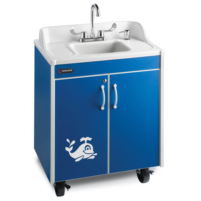 Ozark River Lil Splasher Portable Hot Water Handwashing Sink – Blue Splash Finish, NSF Certified, Self-Contained & ADA Compliant - The Fountain Direct