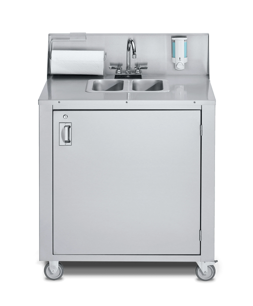 Crown Verity CV-PHS-2 Portable Hand Sink – Mobile Hand Washing Station – Foot Pump Operated, Hot & Cold Water - The Fountain Direct