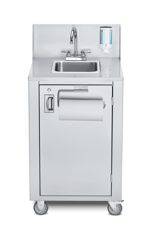 Crown Verity CV-PHS-4C Space Saver Portable Hand Sink – Cold Water Only, Hands-Free Foot Pump Operation - The Fountain Direct