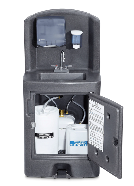 Crown Verity CV-PHS-5C Economy Compact Portable Hand Sink – Mobile Hand Washing Station – Cold Water Only - The Fountain Direct