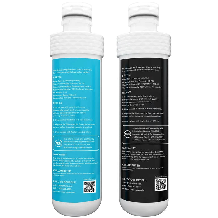Avalon Dual Replacement Water Filters – For Bottleless Coolers with Two-Stage Filtration - The Fountain Direct