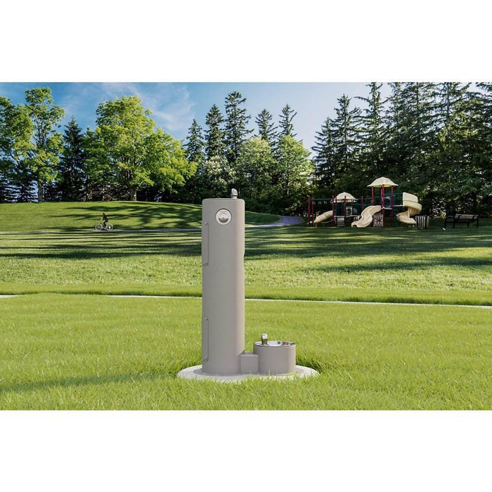 Elkay LK4400DBEVG Outdoor Pedestal Drinking Fountain with Pet Bowl - The Fountain Direct