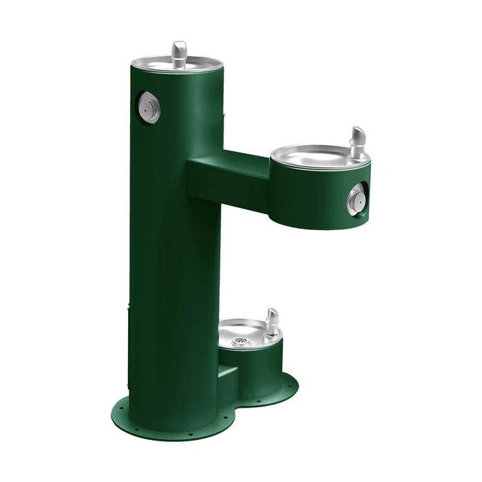 Elkay LK4420DBEVG Outdoor Bi-Level Pedestal Drinking Fountain with Pet Station - The Fountain Direct