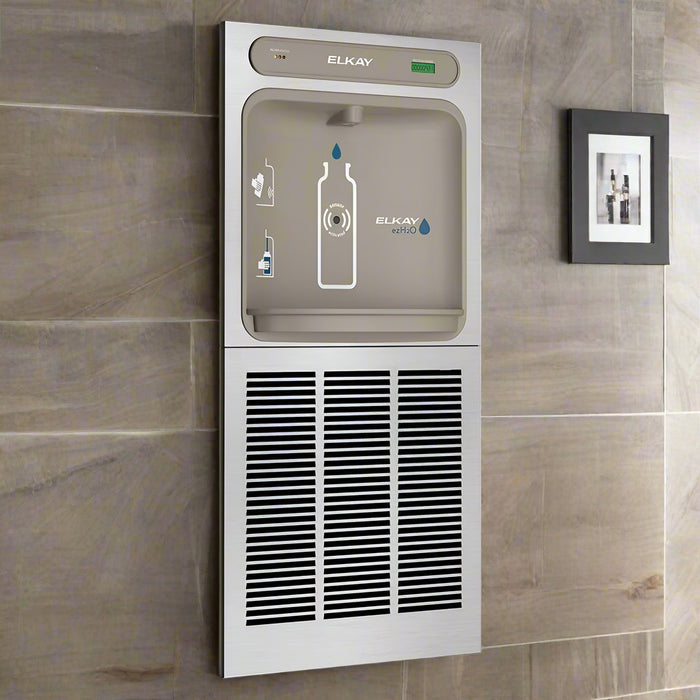 Elkay LZWSM8K ezH2O Stainless Steel In-Wall Bottle Filling Station – Filtered – Refrigerated – Indoor - The Fountain Direct