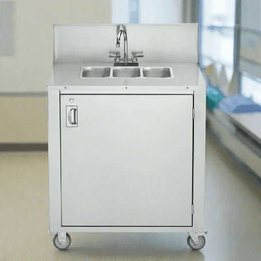 Crown Verity CV-PHS-3C Triple Portable Hand Sink – Mobile Hand Washing Station – Foot Pump Operated – Cold Water Only - The Fountain Direct