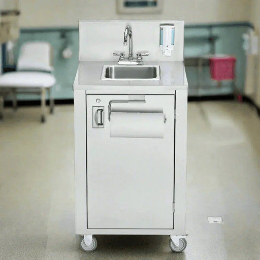 Crown Verity CV-PHS-4C Space Saver Portable Hand Sink – Cold Water Only, Hands-Free Foot Pump Operation - The Fountain Direct