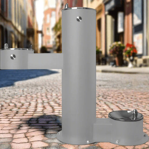 Willoughby WODF-3FA-CHD-PET Outdoor Three-Station Stainless Steel Drinking Fountain with Pet Fountain - The Fountain Direct