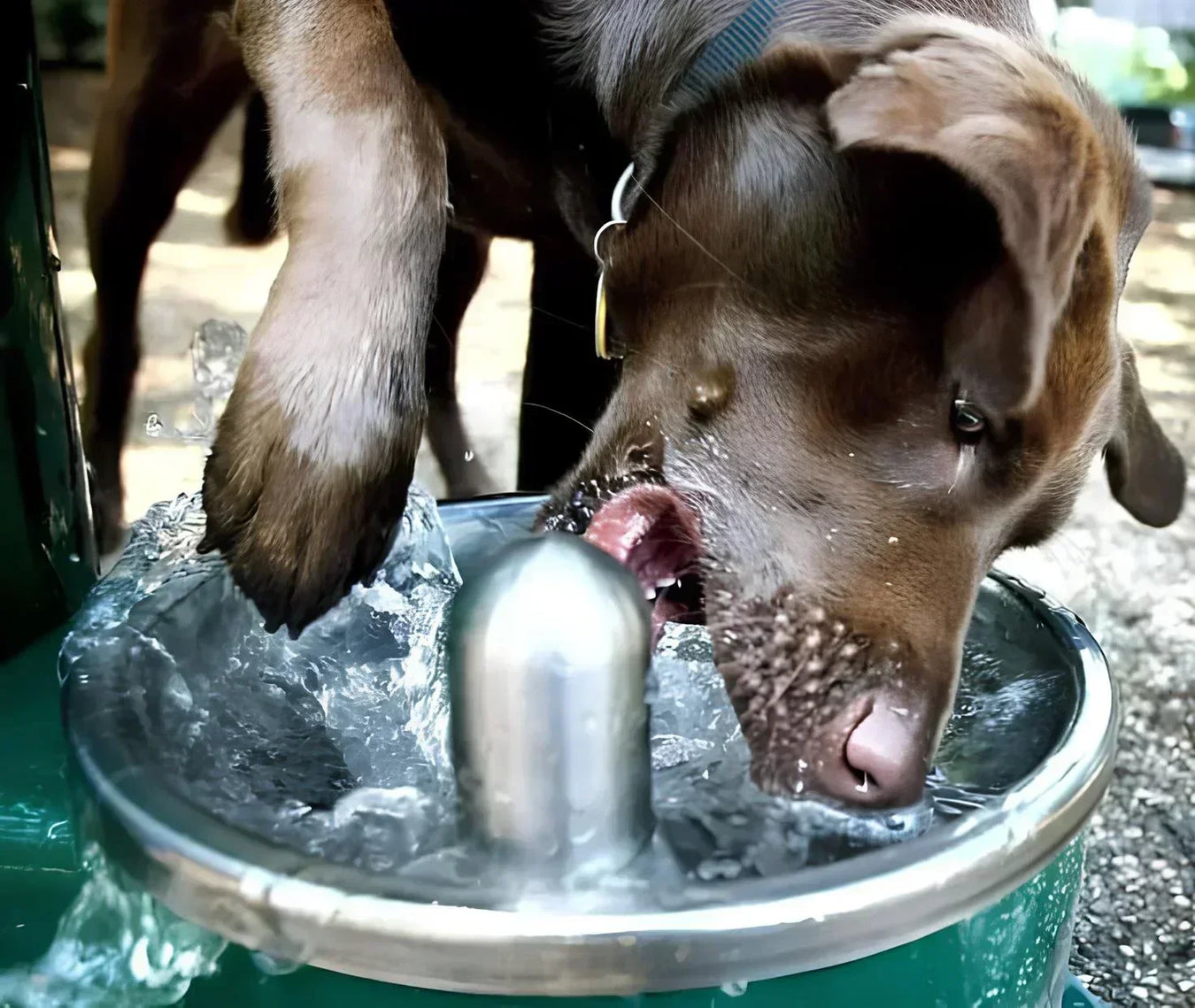 Stern Williams 5325-90-GR Exterior Pedestal Drinking Fountain with Pet Station - The Fountain Direct