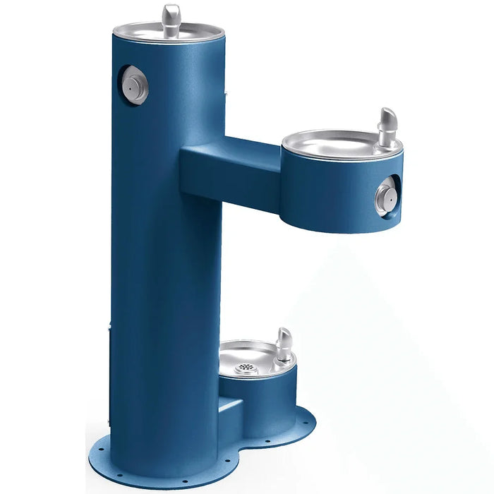 Elkay LK4420DBFRK Outdoor Bi-Level Drinking Fountain For Parks with Pet Station & ADA Compliant – Freeze-Resistant - The Fountain Direct