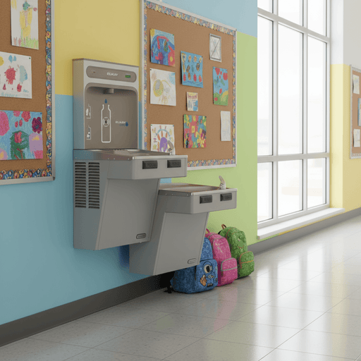 Elkay LMABFTL8WSLK ezH2O® Filtered Bi-Level Bottle Filling Station with Cooler – ADA Compliant - The Fountain Direct