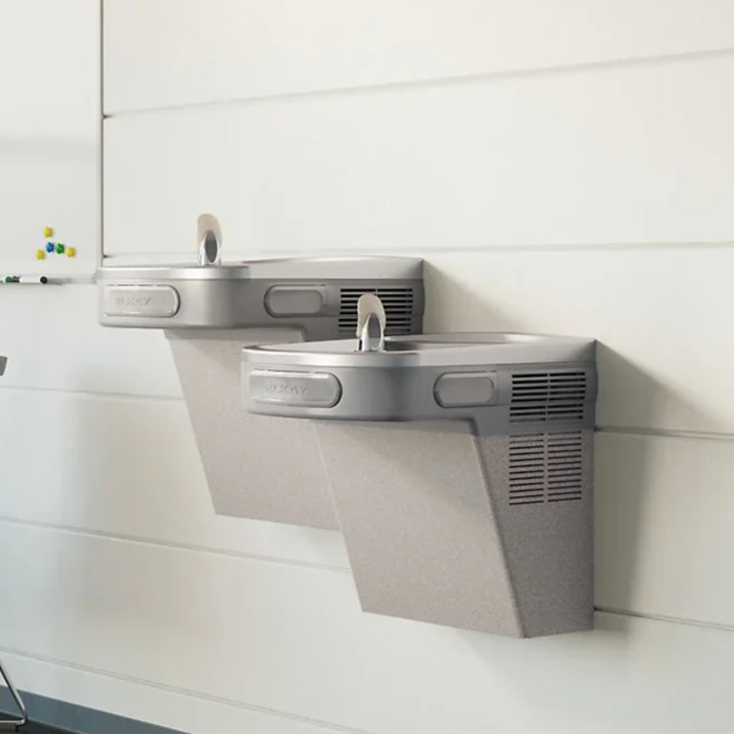 Elkay EZSTL8LC Bi-Level Indoor Wall-Mounted Drinking Fountain – Non-Filtered, 8 GPH, ADA Compliant