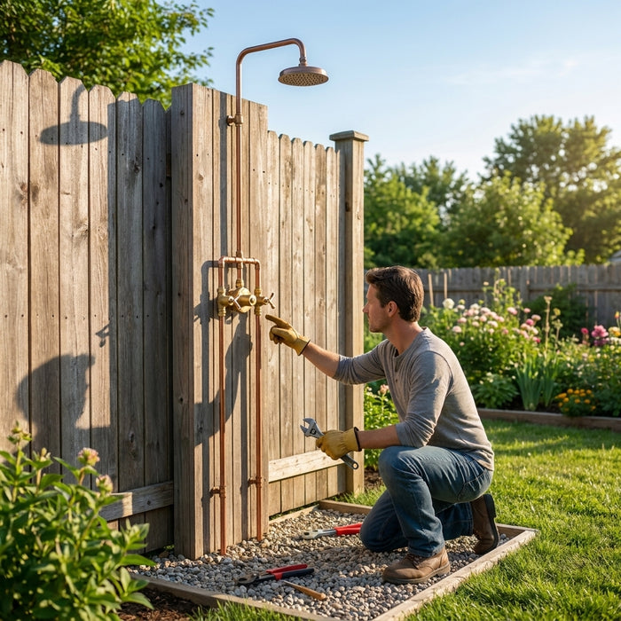 How to plumb an outdoor shower with a mixing valve