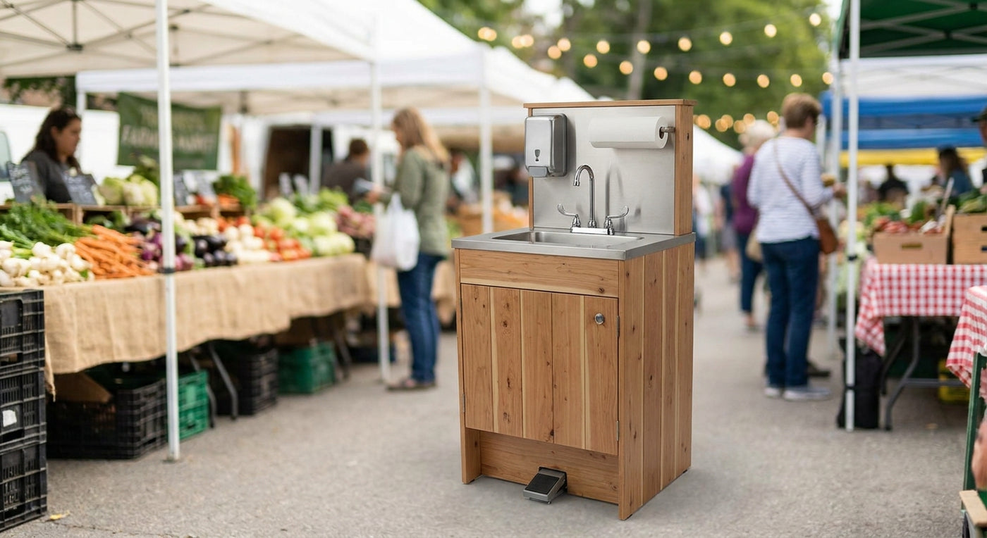 Portable hand washing station for farmers markets