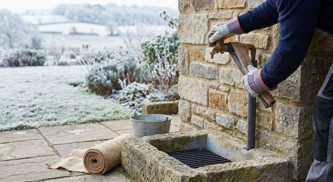 How to winterize an outdoor foot wash station