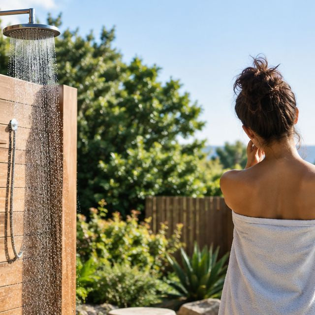 Can outdoor showers be installed without a permit?