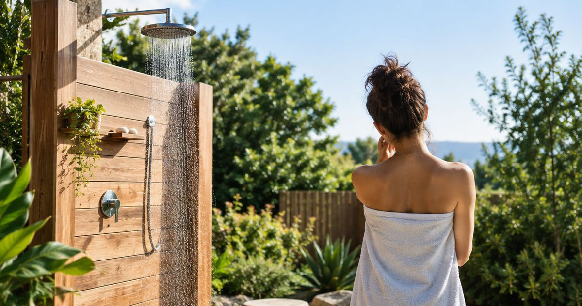 Can outdoor showers be installed without a permit?