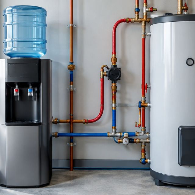 How to connect a water cooler to a hot water recirculation loop