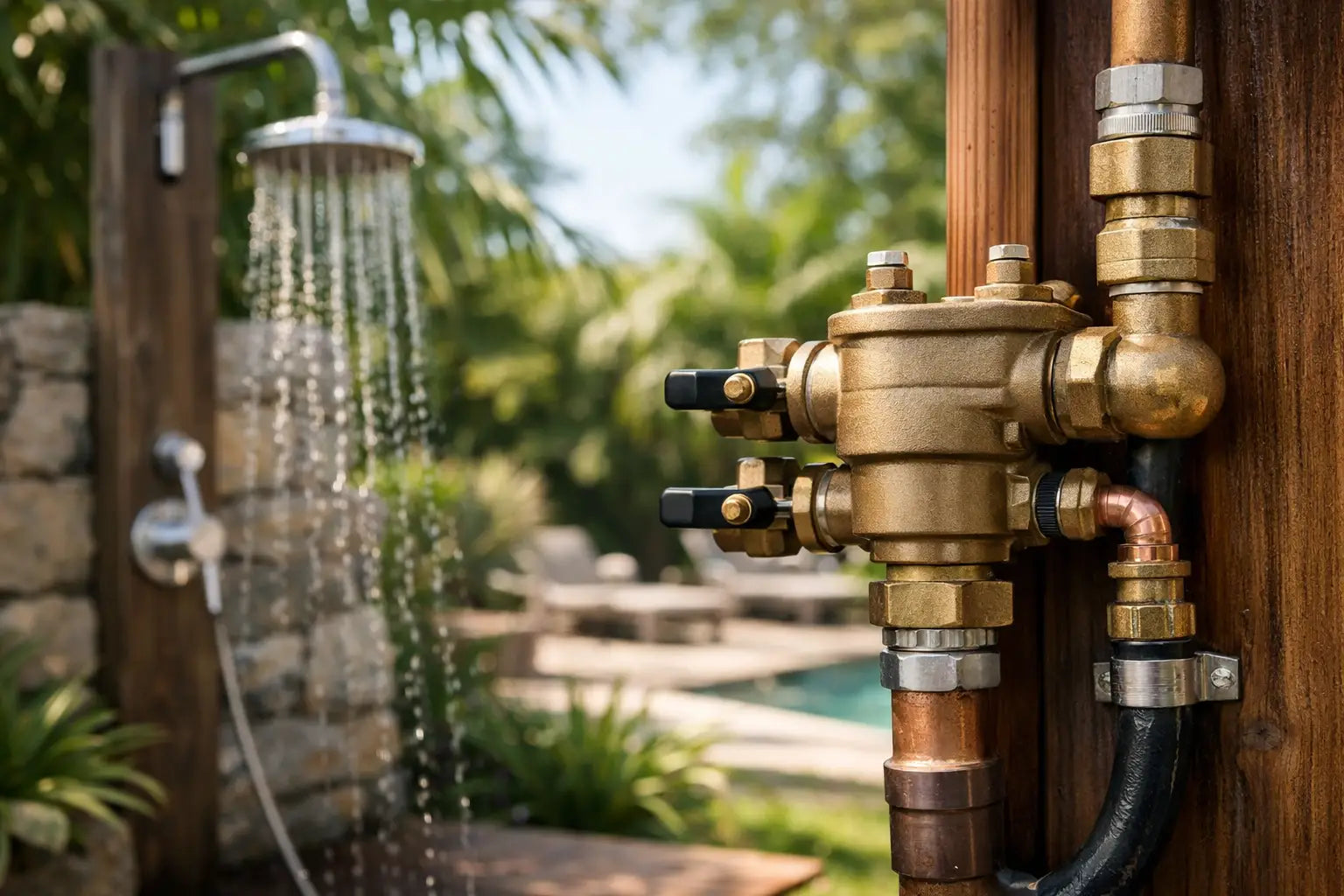 Do Outdoor Showers Require Backflow Preventers? - The Fountain Direct