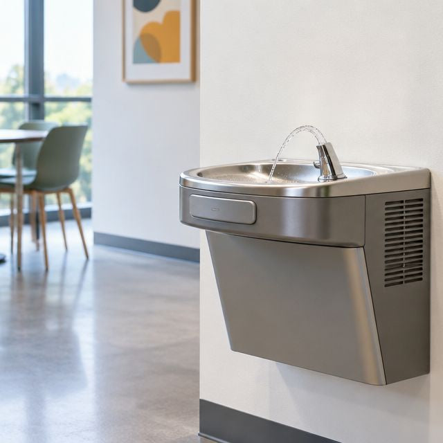 Can you install a drinking fountain without a floor drain?