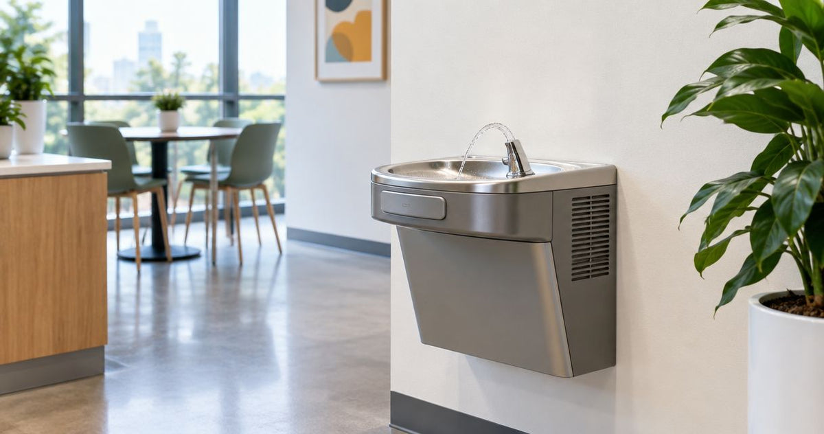 Can you install a drinking fountain without a floor drain?