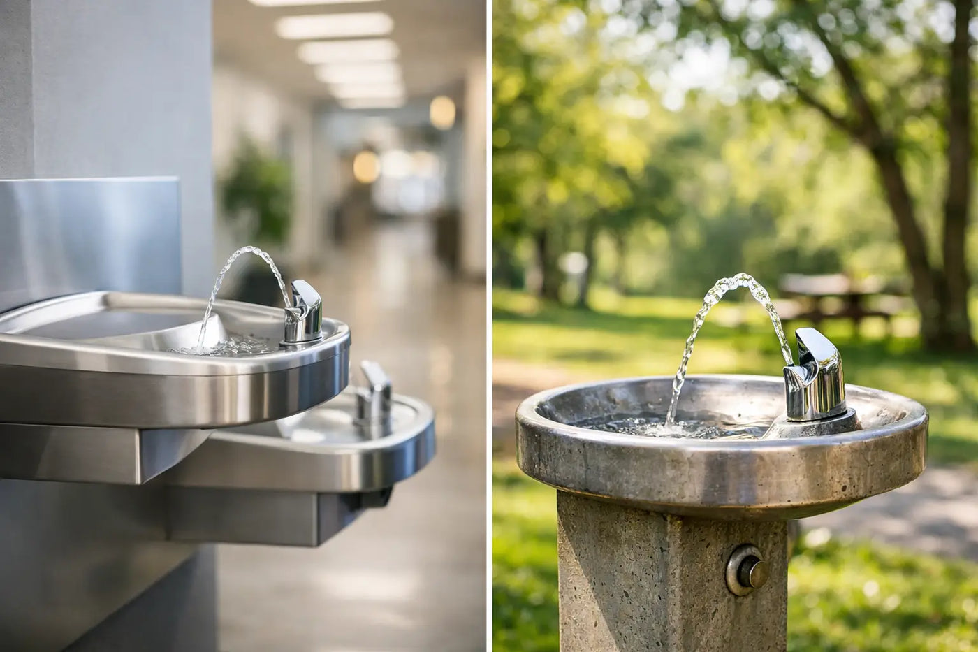 Indoor vs Outdoor Drinking Fountains - The Fountain Direct