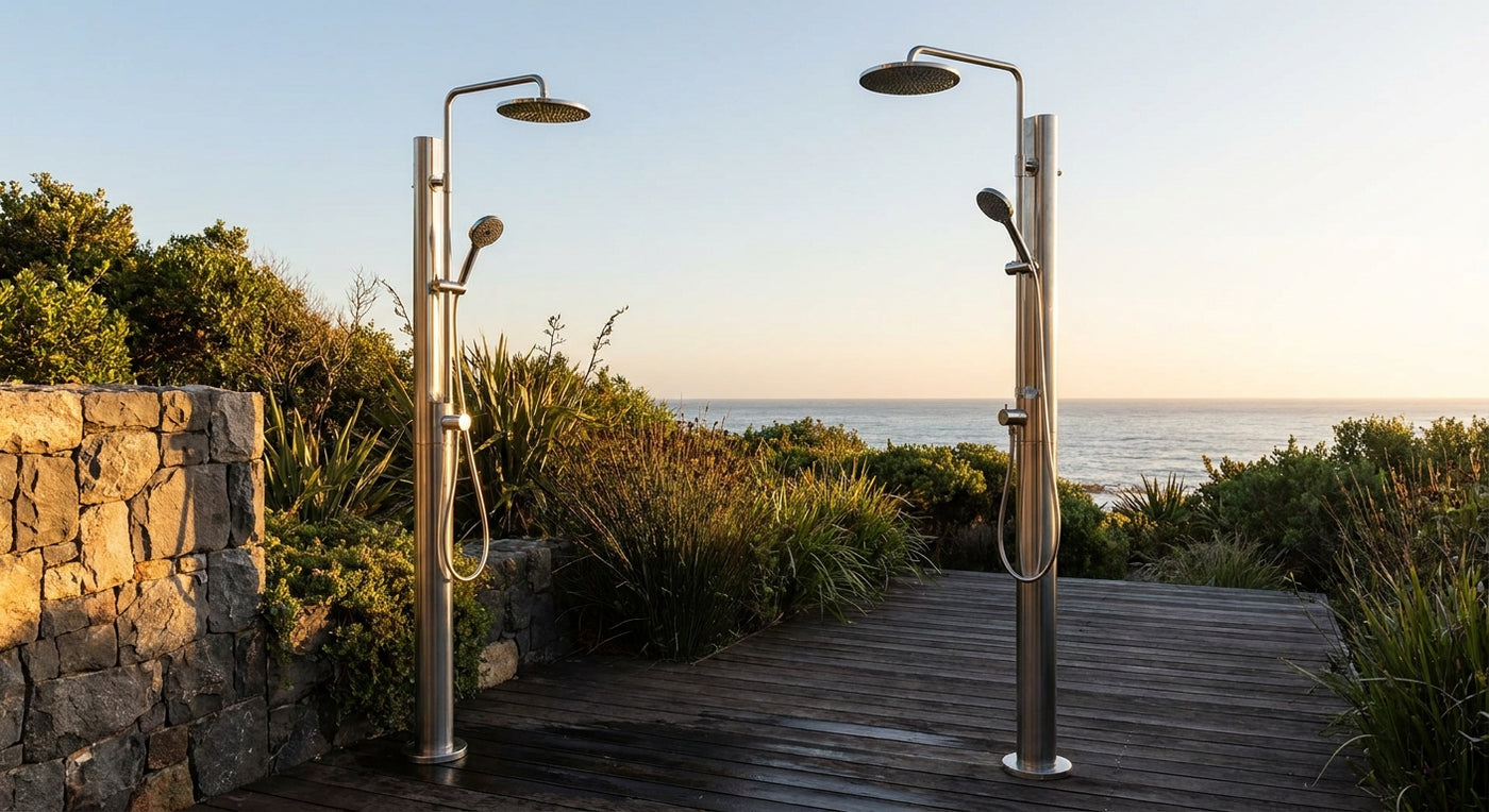 316L marine grade stainless steel outdoor shower