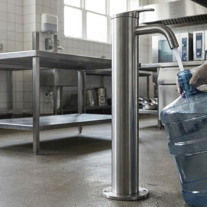 Pedestal jug filler for correctional facility kitchens