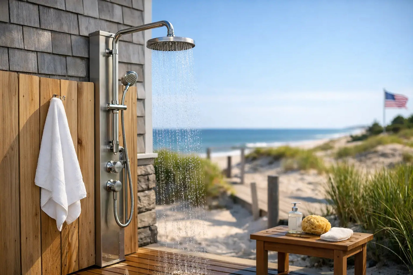 American Made Outdoor Showers That Last - The Fountain Direct