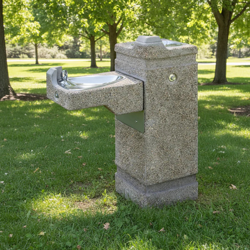 Vandal Resistant Concrete Drinking Fountains For Parks - The Fountain Direct