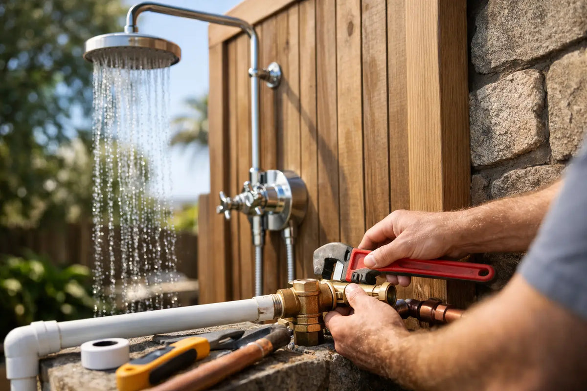 How to Plumb an Outdoor Shower Right - The Fountain Direct