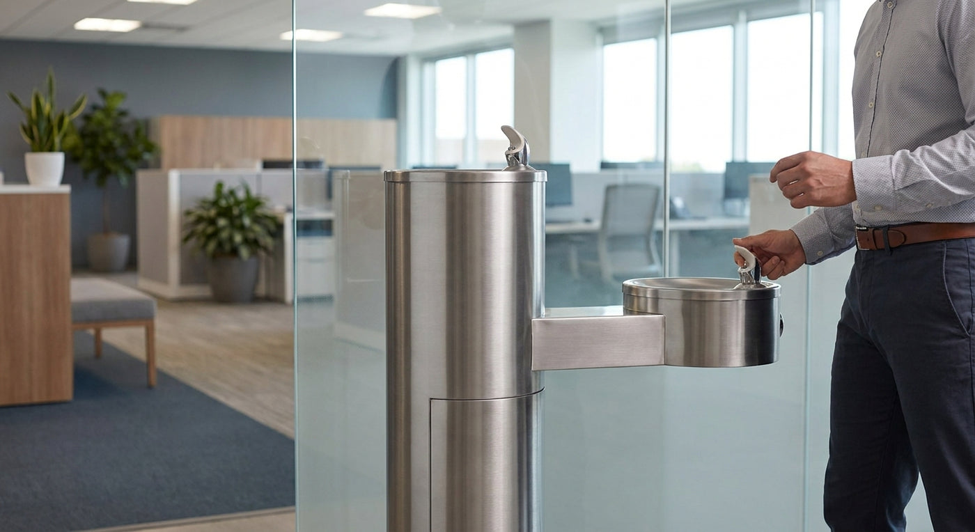 ADA compliant drinking fountain for offices