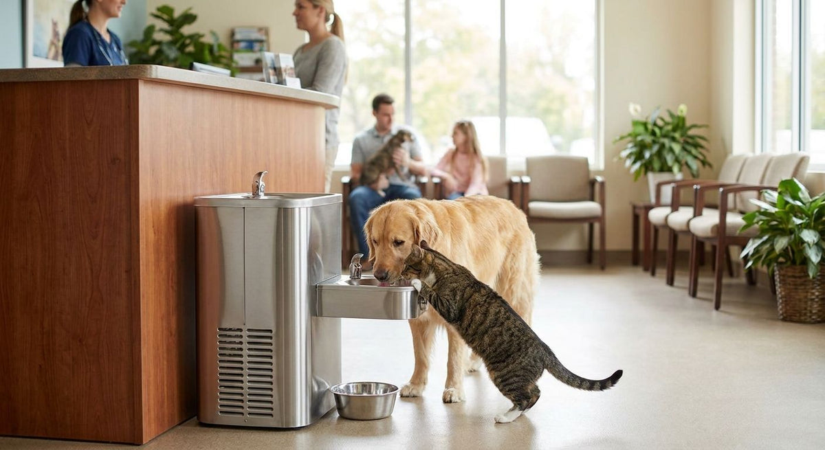 How to choose a drinking fountain for a veterinary waiting room