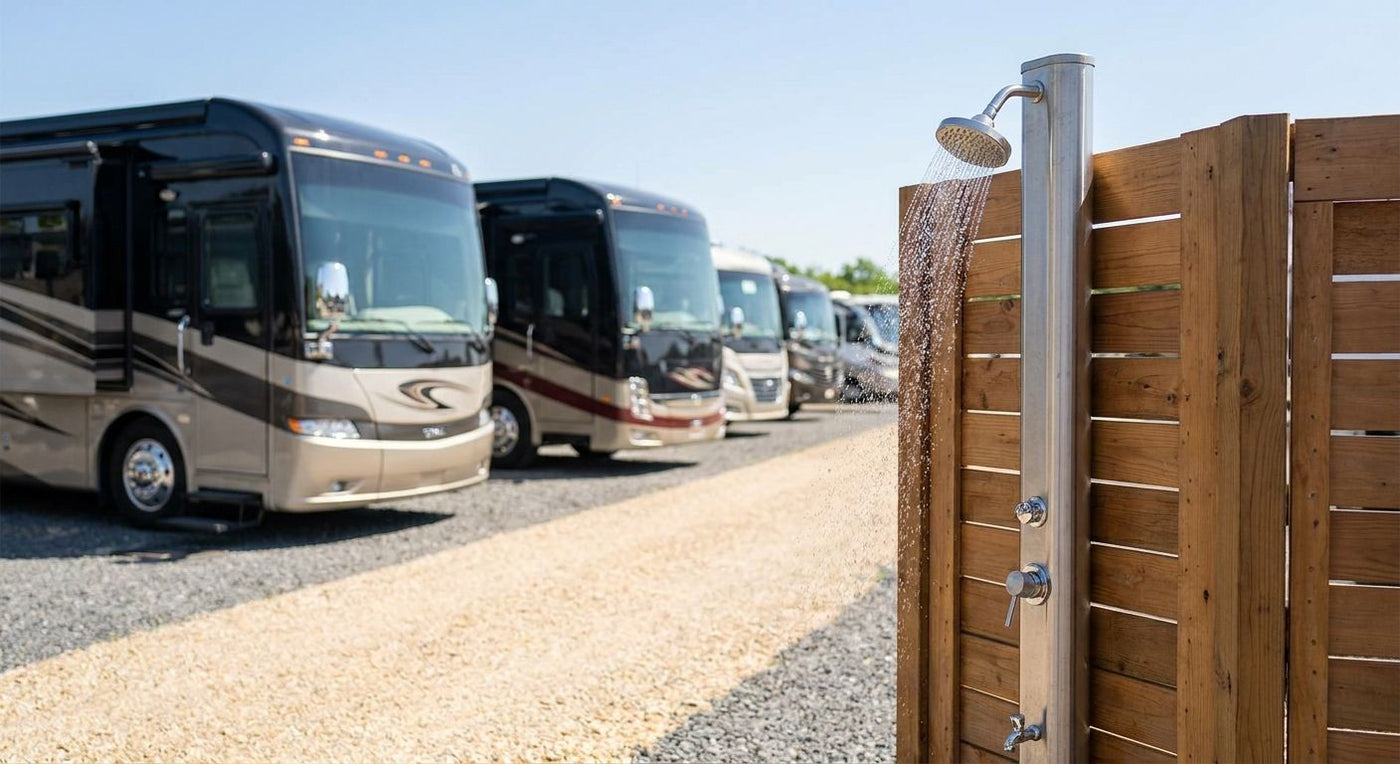 Best outdoor shower for RV dealership demo lots