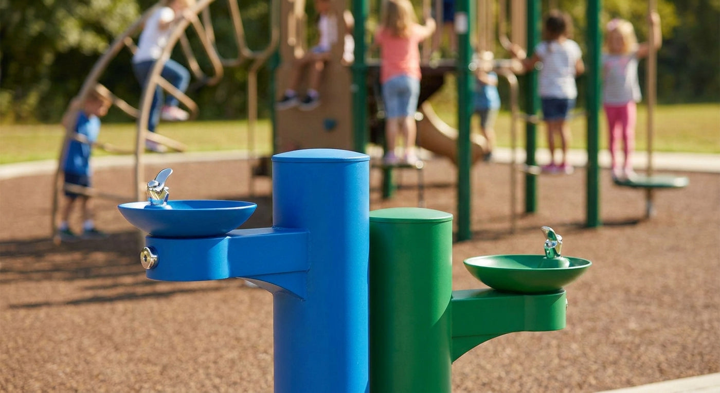 Best colored drinking fountains for playgrounds and daycares