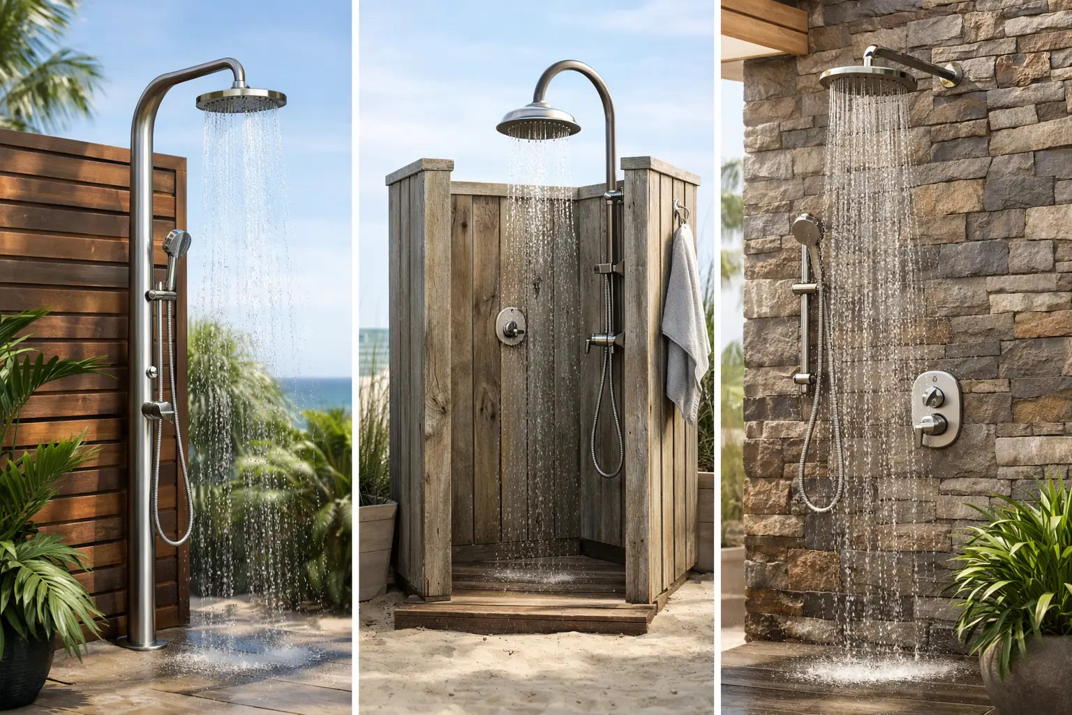 How to Choose Outdoor Shower Units - The Fountain Direct