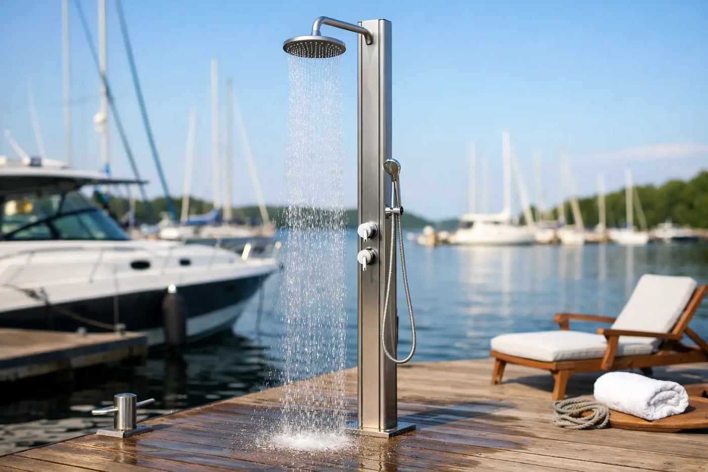 Outdoor Shower for Marina Docks Buyer's Guide - The Fountain Direct