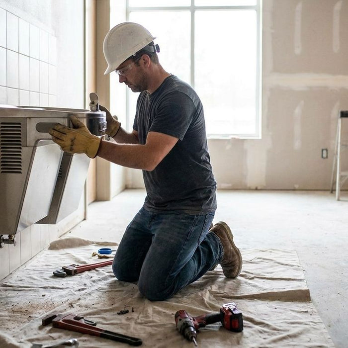 How to relocate an existing drinking fountain during a remodel