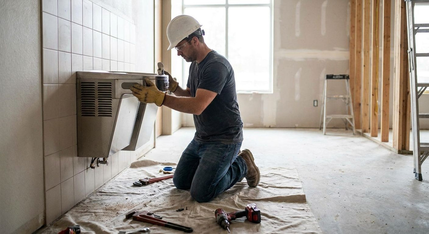 How to relocate an existing drinking fountain during a remodel