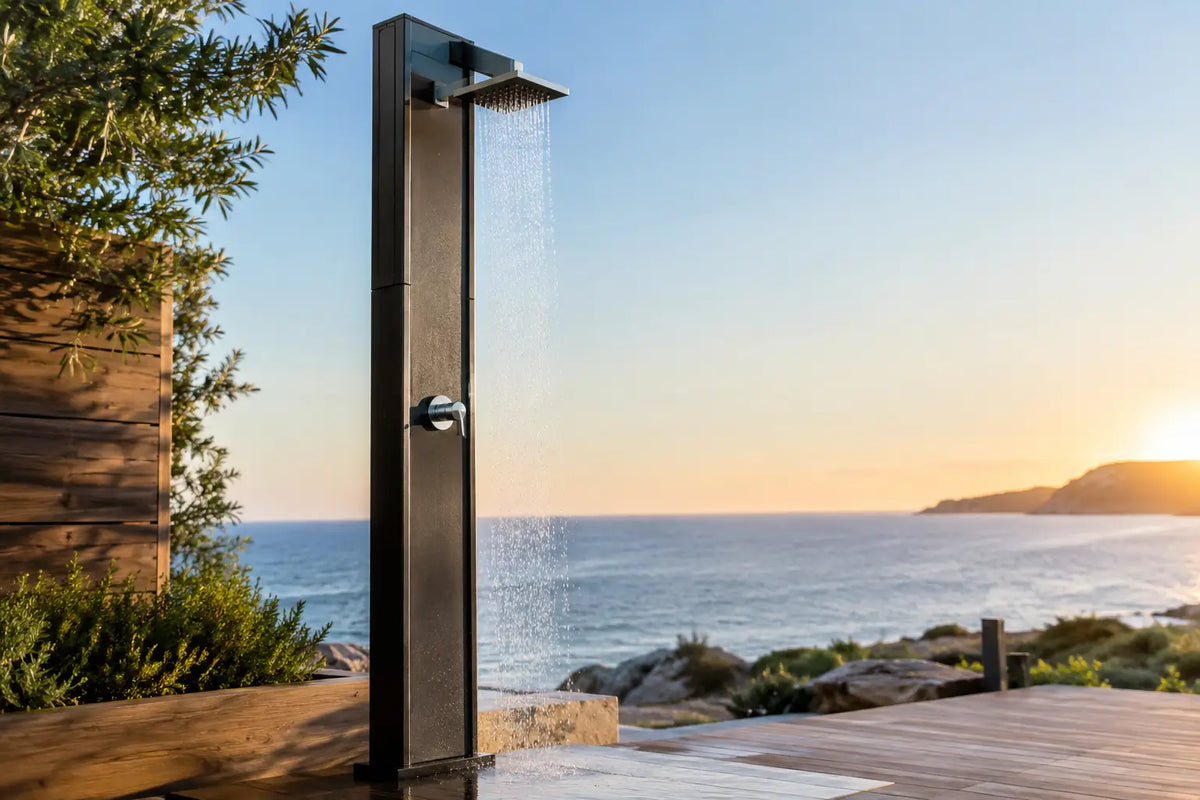 The Future of Outdoor Shower Towers Is Built Tough
